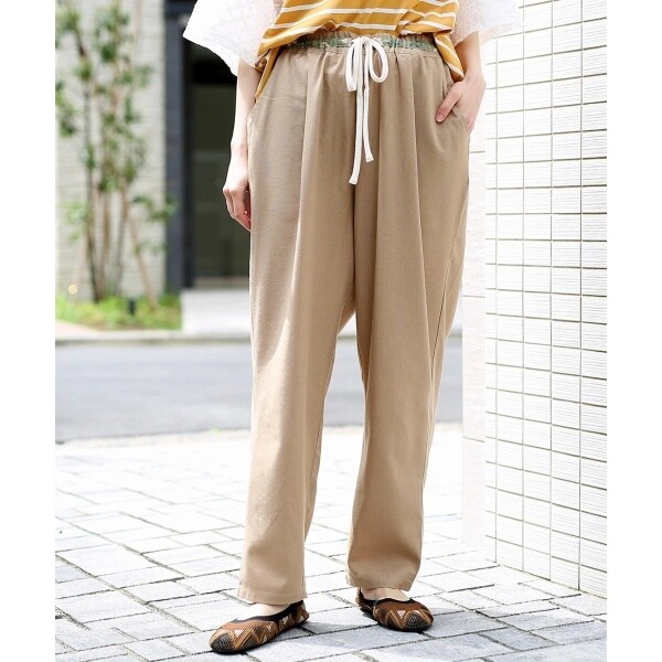 リネンパンツ 素朴 シンプル ゆったり 素朴 シンプル リネンガウチョ