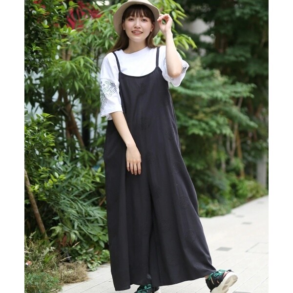 PORINA ドット刺繍プラムサロペットパンツ【WEB限定】 チチカカ(titicaca) ecs40823143030 ファッション通販  マルイウェブチャネル