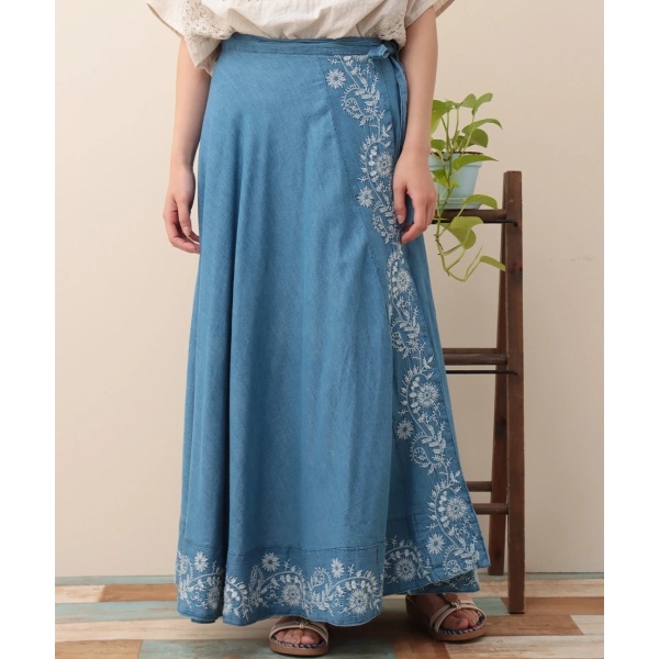 Shanti Shanti 刺繍デニムラップスカート【WEB限定】 | チチカカ