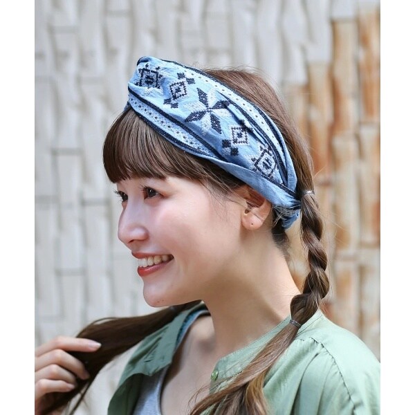 〇良品〇 GUCCI デニム ヘアバンド ネイビー 816542_3HA7T_4200_001_100_0000