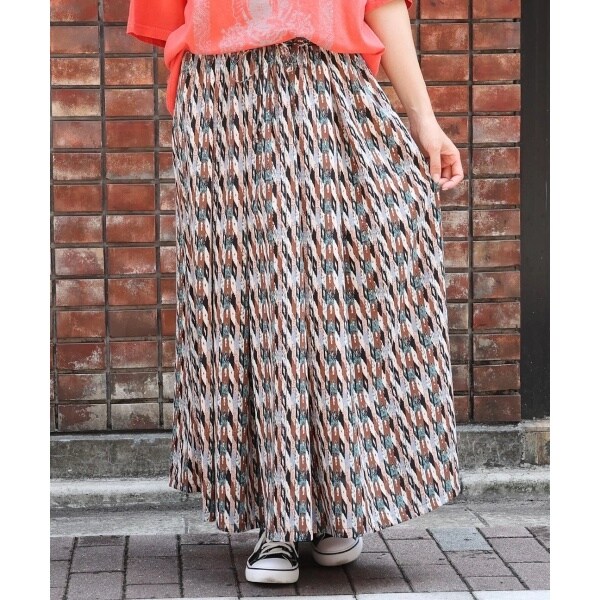 チチカカ アメリカンキルト ロングスカート アメリカンキルトプリント