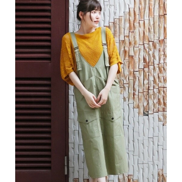 新品ムドカ/mudoca　その囲いの中でサロペットスカ―ト デザインポケットサロペットスカート | チチカカ(titicaca