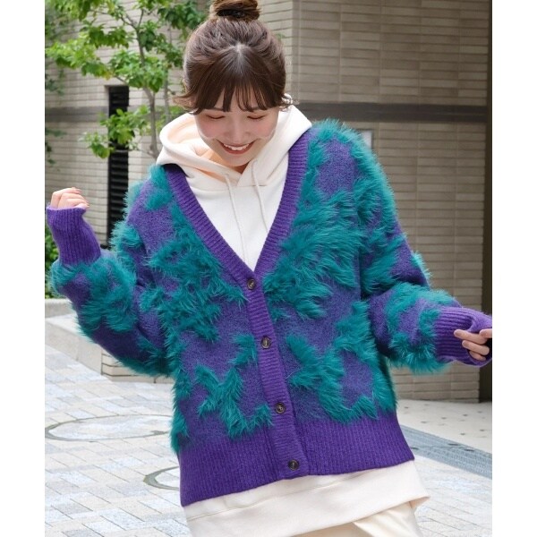 新品　go slow caravan レオパードゲッコー シャギーカーディガン go slow caravan レオパードゲッコーシャギーカーディガン【WEB
