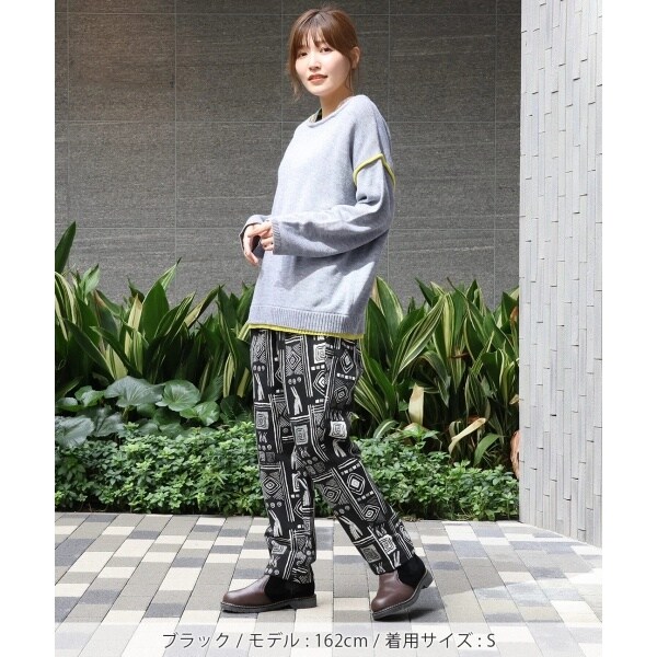 go slow caravan ゴブラン織り総柄イージーパンツ【WEB限定