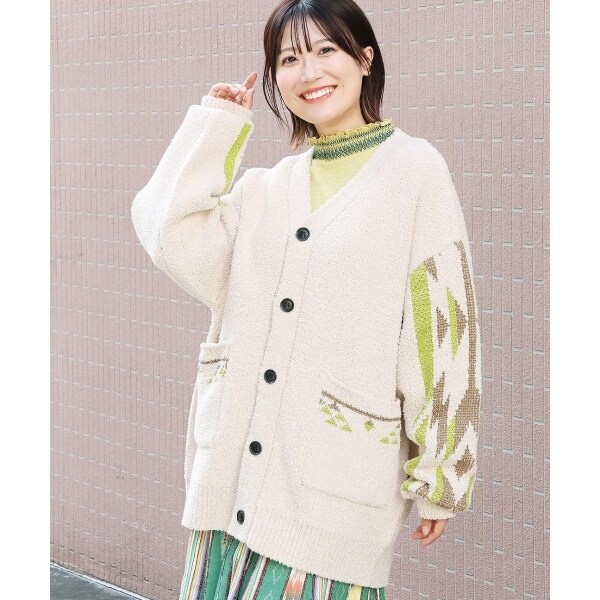 go slow caravan レオパードゲッコーシャギーカーディガン【WEB限定
