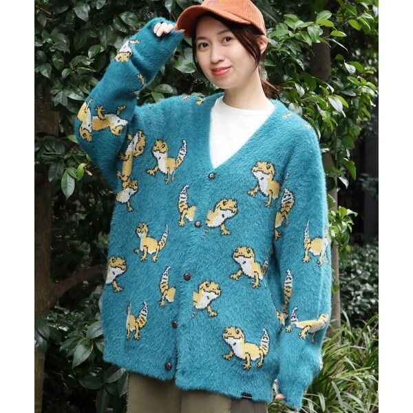新品　go slow caravan レオパードゲッコー シャギーカーディガン go slow caravan レオパードゲッコーシャギーカーディガン【WEB