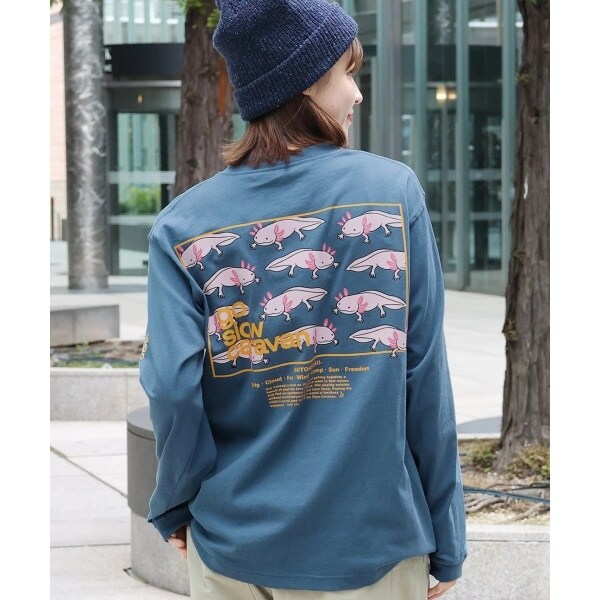 go slow caravan スクエアロゴバックプリントロングTシャツ【WEB