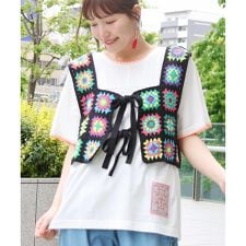 2WAYカラフルクロシェ風ベスト
