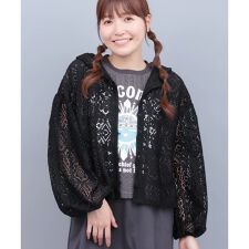 パッチワーク風レースカーディガン