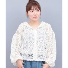 パッチワーク風レースカーディガン