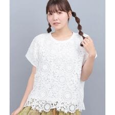 フラワーレース切替プルオーバー