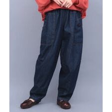 デニム切替テーパードパンツ