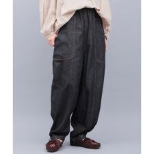 デニム切替テーパードパンツ