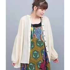 袖ボリュームシアーブラウス