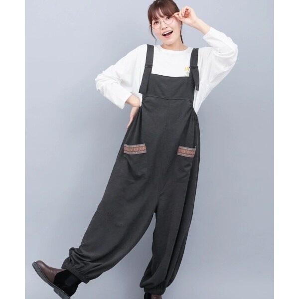 新品＊チチカカ＊クロシェコンビリップストップサロペットパンツ クロシェコンビリップストップサロペットパンツ / サロペット