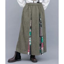 コーデュロイマチ切替スカート