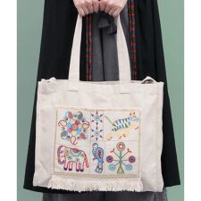 Rico カンタ刺繍モチーフショルダートートバッグ