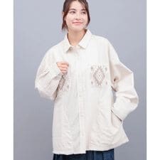 デニムコールパッチシャツ