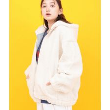 Orale! フード付きミックスボアブルゾン