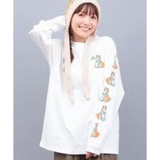 チチカカ(titicaca)のgo slow caravan USAコットン柴犬と晩酌Tシャツ【WEB限定】