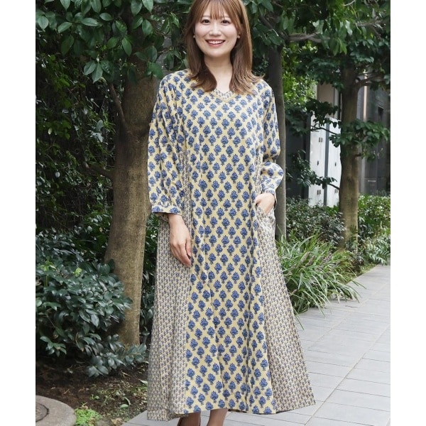 Audrey and John Wad】サテンバルーンスリーブニットワンピース