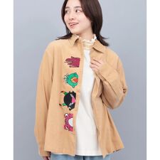 go slow caravan コーデュロイ前立て刺繍シャツ【WEB限定】