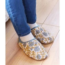チチカカ(titicaca)のカリーノブロックプリントキルトスリッパ【WEB限定】