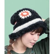 Rico クロシェふわふわバケットハット