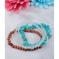 異素材ビーズ5連ブレスレット