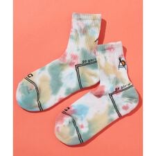 go slow caravan タイダイ刺繍クウォーターソックス