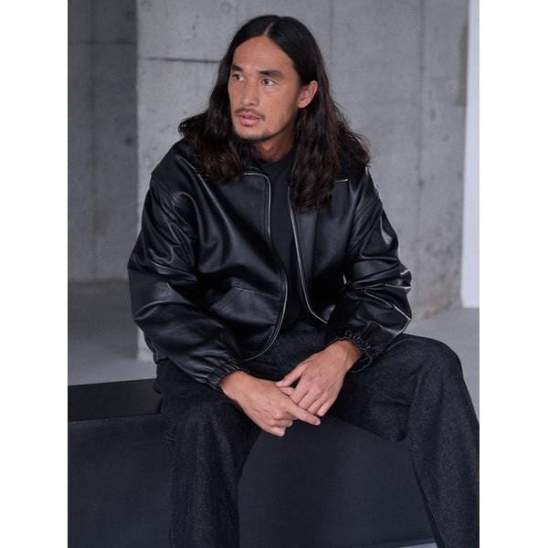 PREMIUM BLACK FULLZIP SPORTS LEATHER JACKET | リーバイス(Levi's