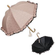 1級遮光 晴雨兼用 雨傘 パゴダ UVカット ショート丈 フリル レース - パヴァーヌ ローズ