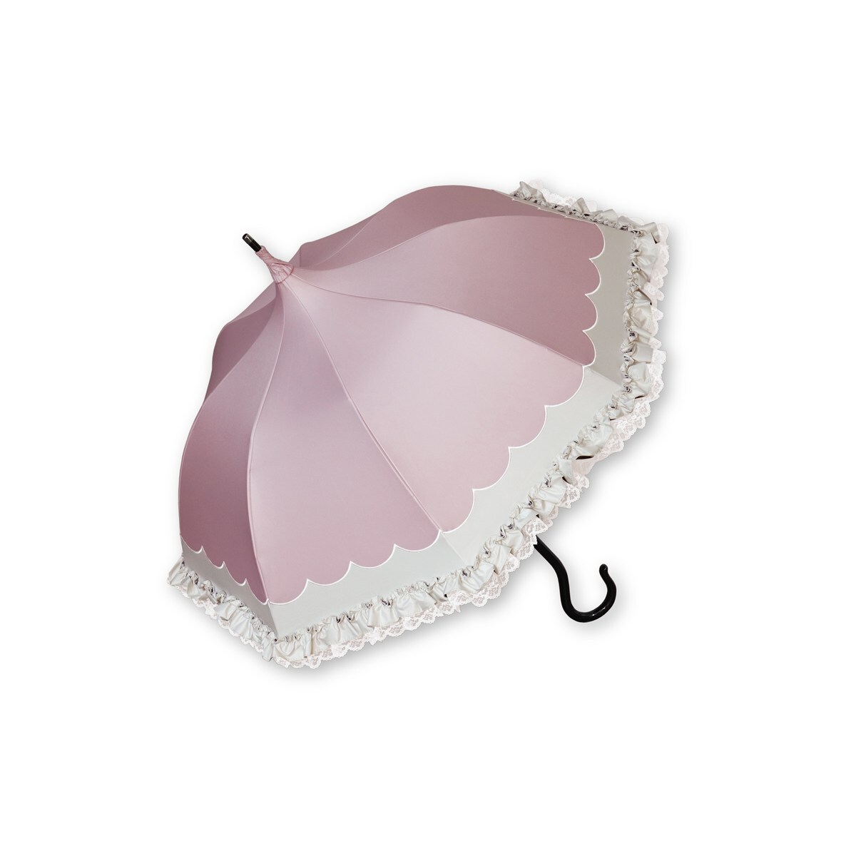 1級遮光 傘 パゴダ傘 晴雨兼用 UVカット ショート フリル