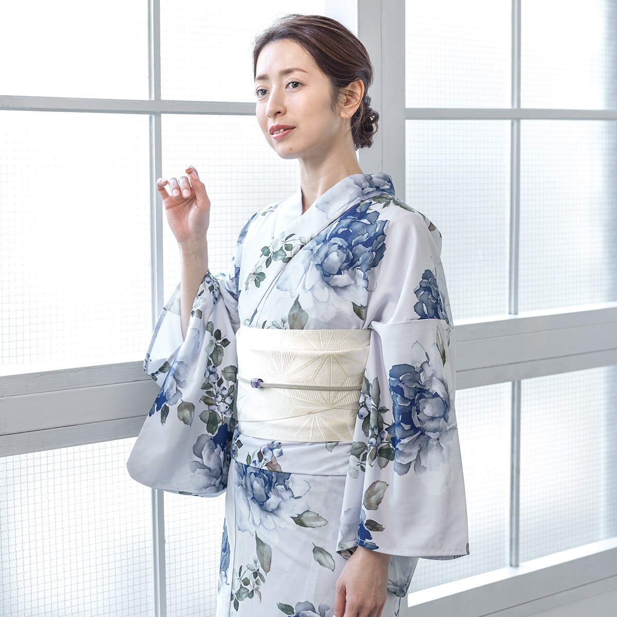 Ma.cle マクレ　浴衣　帯セット 新品未使用品　和モダン 紫系 Ma.cle マクレ 浴衣 帯セット 新品未使用品 和モダン 紫系 Ma.cle