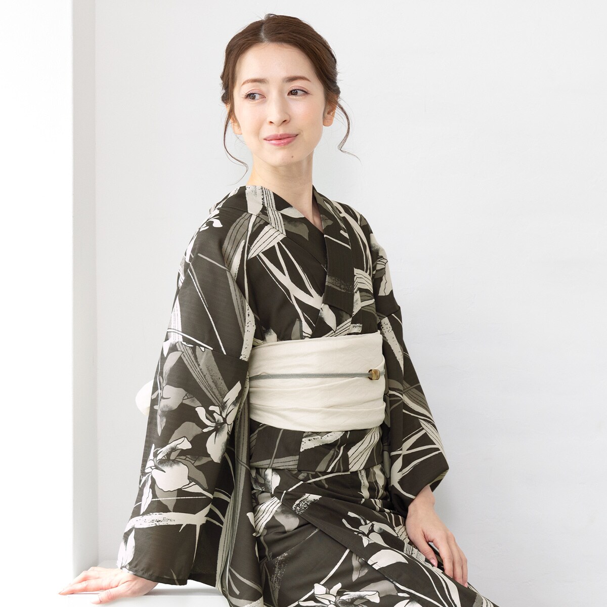 Ma.cle マクレ　浴衣　帯セット 新品未使用品　和モダン 紫系 Ma.cle マクレ 浴衣 帯セット 新品未使用品 和モダン 紫系