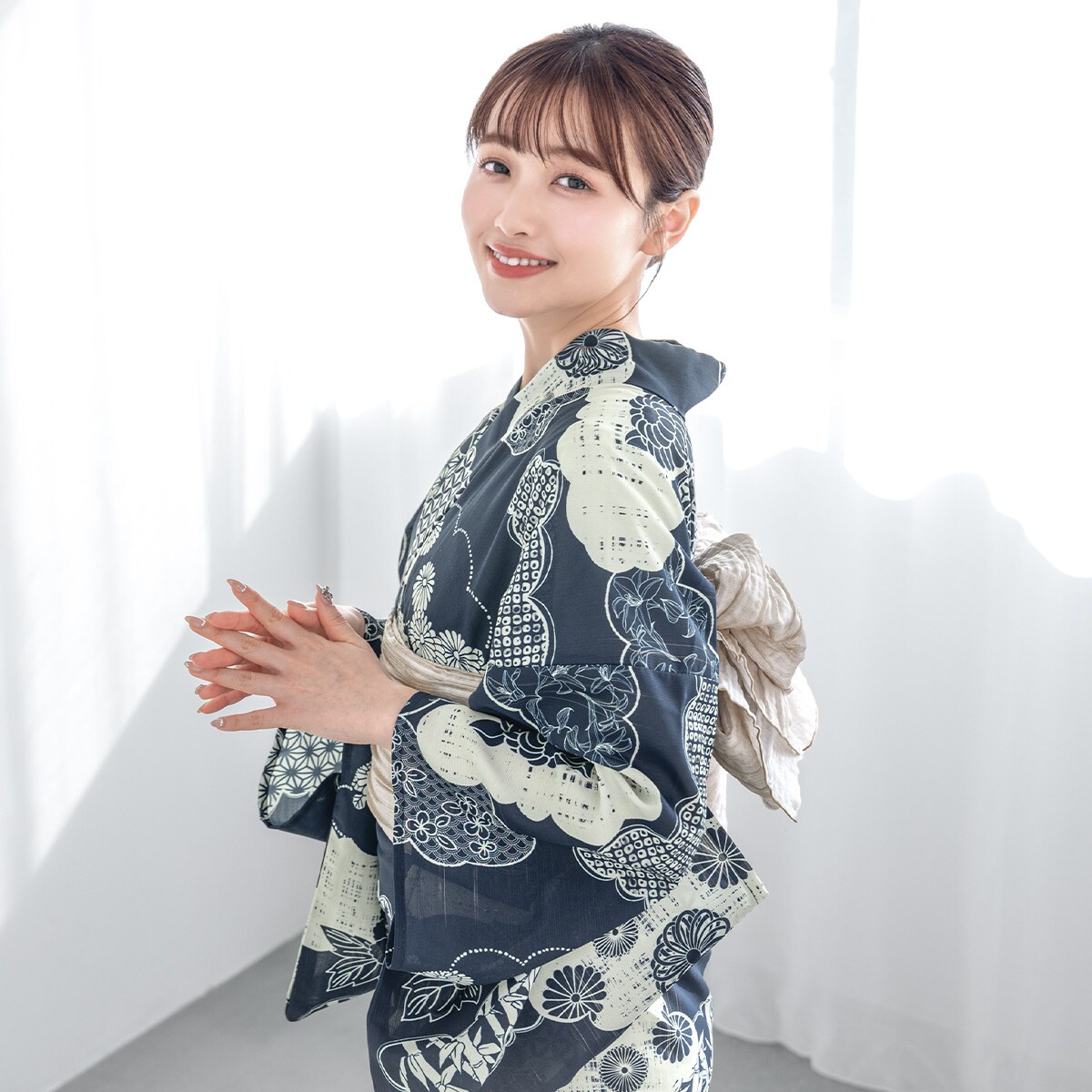二部式浴衣・帯・伊達締めセット　浴衣　セパレート　新品未使用 新二部式】浴衣3点セット レディース（浴衣・帯・伊達締め