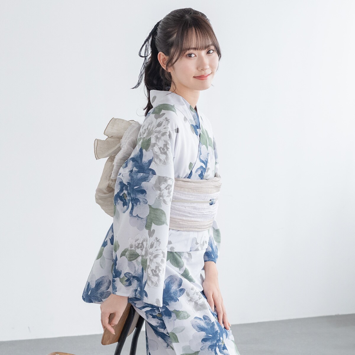 浴衣3点セット（浴衣＋帯+ 帯締め) 新二部式】浴衣3点セット レディース（浴衣・帯・伊達締め