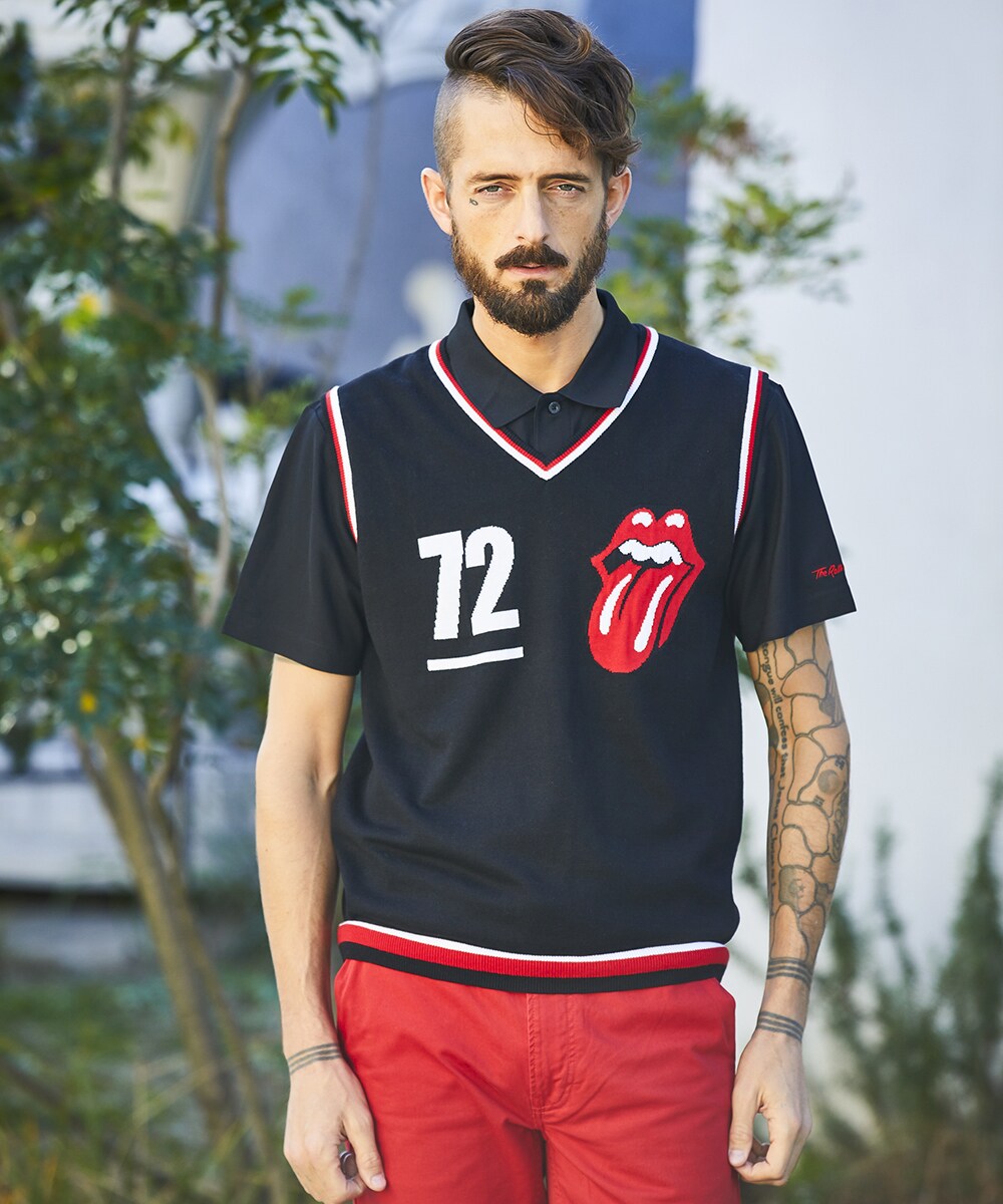 バックスピン（BACK SPIN！）/【The Rolling Stones】 Jacquard Knit Vest The Rolling Stones】 Jacquard Knit Vest | バックスピン(BACK SPIN