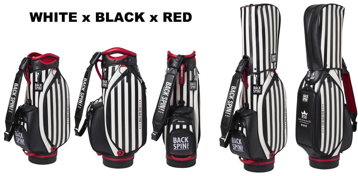 [}C]BACK SPIN! STRIPE CADDIE BAG 9in /obNXsiBACK SPINIj zCgxubN