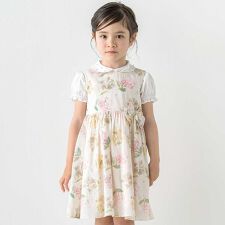 【日本製】【お揃い】リバティMARINA'S MEADOW(マリナズ・メドゥ)ノースリーブリボンワン