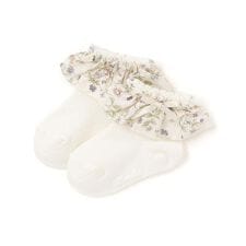 【日本製】【お揃い】すみれ花プリントサテンリボンソックスベビー（8～13cm）