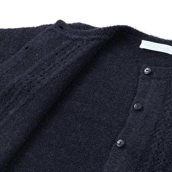 【お揃い】フロント編地の前ボタン長袖カーディガン(100~140cm)