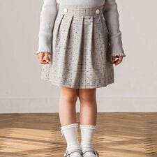 タルティーヌ エ ショコラ(Tartine et Chocolat)の【日本製】【お揃い】チェックフロッキードットスカート(100~140cm)