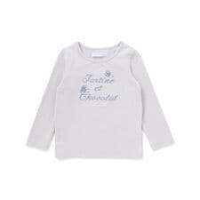 リバティ(leontyne dream)プリントタナローン蝶々アップリケロゴ長袖Tシャツ(100~1