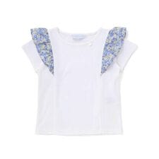 【日本製】【お揃い】リバティ(leontyne dream)プリントタナローン フリルデザインTシャ