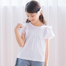 ベア天竺フリルレースTシャツ(100~140cm)
