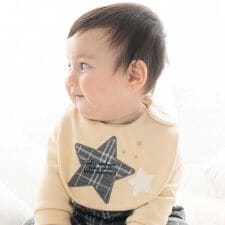 【お揃い】チェック柄ジャガード星パッチワークスタイ