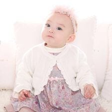 フィヨ デュ ベベ ルダクティオン(fillot de bebe reduction)のレーシーニット長袖ボレロカーディガン(70~90cm)