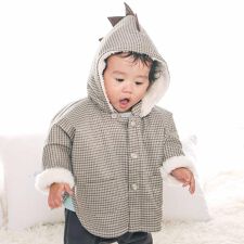 フィヨ デュ ベベ ルダクティオン(fillot de bebe reduction)のチェック恐竜フードマント(70~90cm)