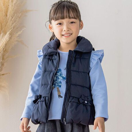 店舗限定】ふんわり中綿リボンベスト(95~150cm) | ベベ プチ ポワ 